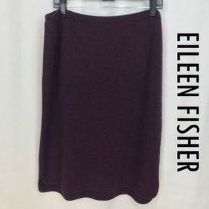 Eileen Fisher Purple Merino Wool Sweater Skirt